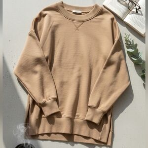 Aerie Classic Tan Crew Neck Sweater